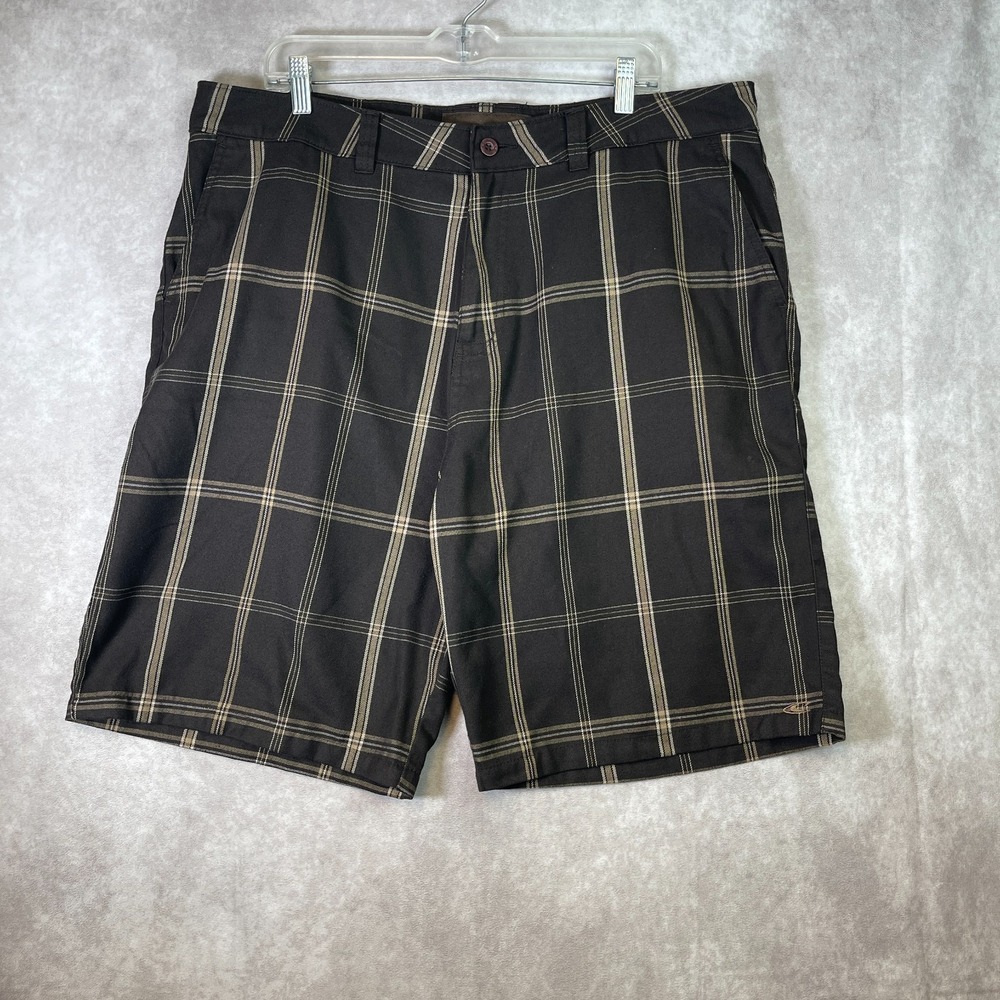 VINTAGE Oneill Shorts Mens 40 Brown Plaid Surf Skate Loose Fit Casual Y2K
